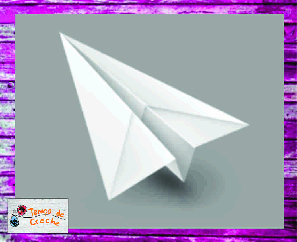 avião de papel tempo de creche