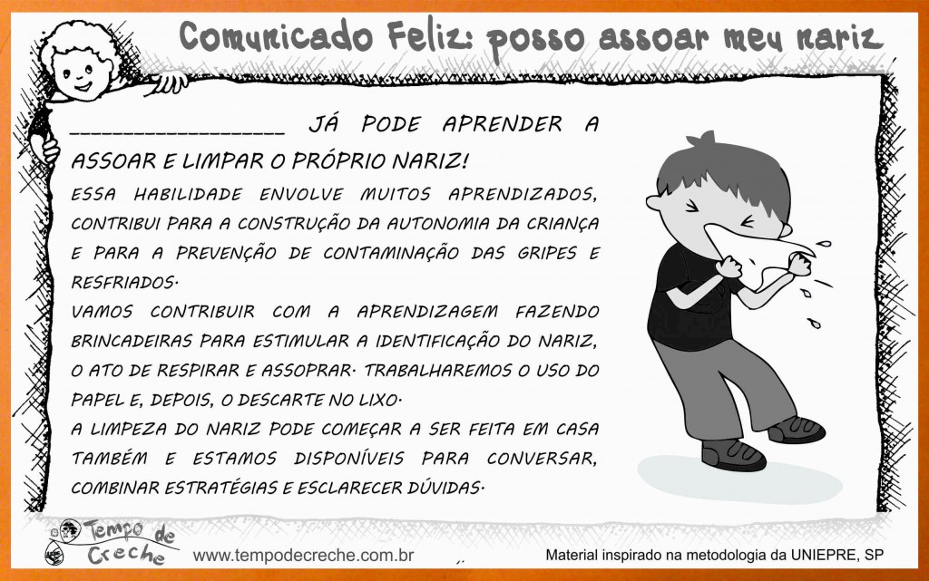 Comunicado Feliz - limpeza do nariz