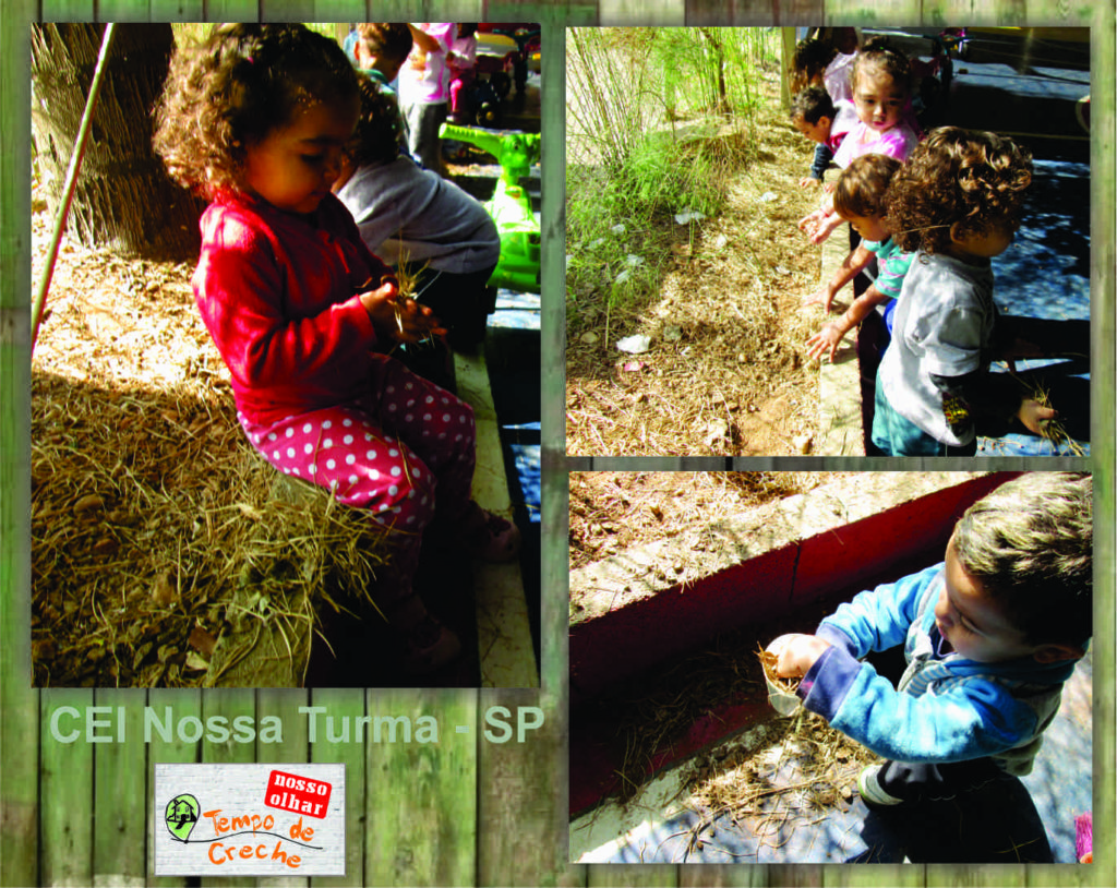 brincando no canteiro