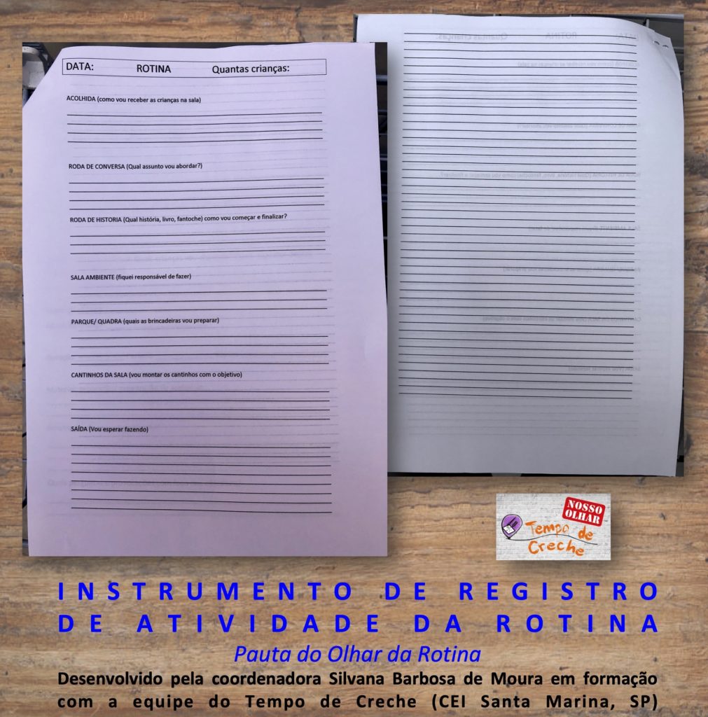 Instrumento de Registro de atividades da rotina CEI Santa Marina