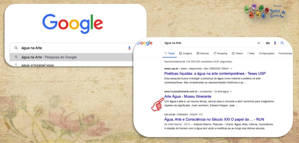 Pesquisa de reertório de Arte Google