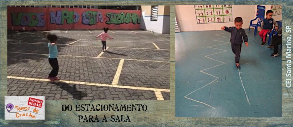 brincadeira de andar nas linhas