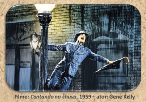 Atividade de dança cantando na chuva