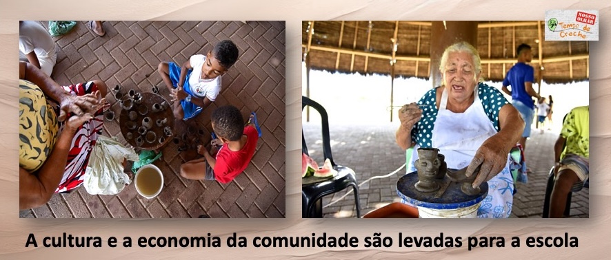 Atividade de modelagem com criancas Quilombo Muquem